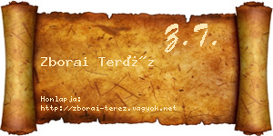 Zborai Teréz névjegykártya